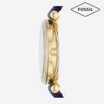 Fossil Carlie Mini Blue Leather Watch