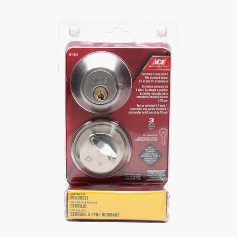 Ace Hardware Stainless Steel Keyed One Side Deadbolt