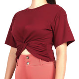 SM Woman Casual Tees Cropped Twisted Front