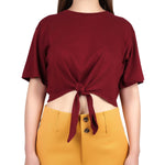 SM Woman Casual Tees Cropped Front Tie