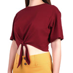 SM Woman Casual Tees Cropped Front Tie