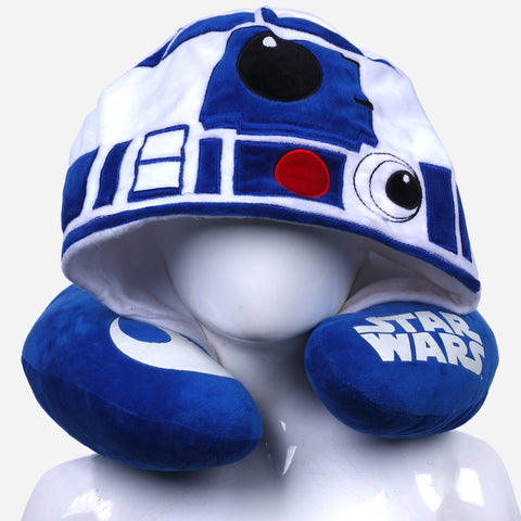 Starwars R2D2 Neck Pillow with Hood Blue