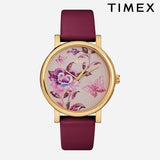 Timex Full Bloom 38mm Leather Strap Watch