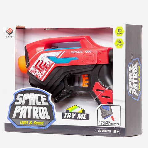 Space Patrol Weapon With Light And Sound (Red) Toy For Kids