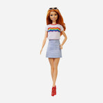 Barbie Fashionistas 122 11 Inch Wearing White Shirt With Rainbow Design Doll For Girls