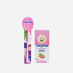 Sansfluo Natural Toothgel Cleanser Strawberry Flavor 50ml and Baby Tooth Brush