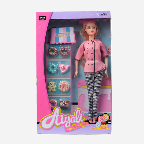 Aiyali Fashion Doll Cake And Sweet (Pink) Toy For Girls