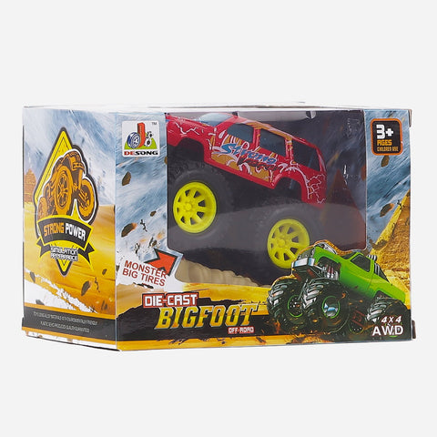 Red Die-Cast Bigfoot Off-Road Monster Big Tires Toy For Boys