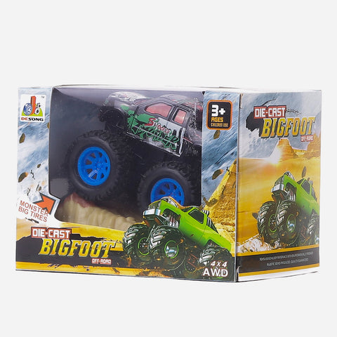 Black Die-Cast Bigfoot Off-Road Monster Big Tires Toy For Boys