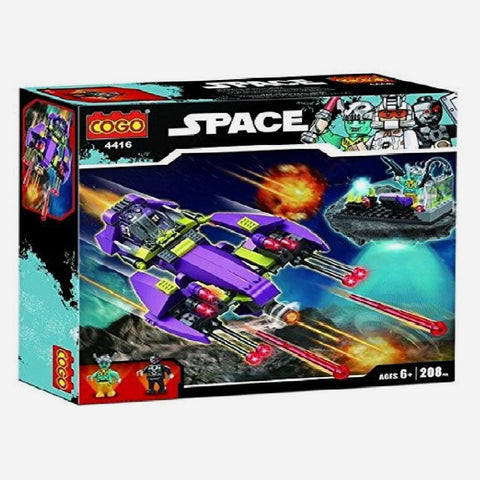 Cogo Space Purple Jet 208 Pieces Building Blocks Set For Kids