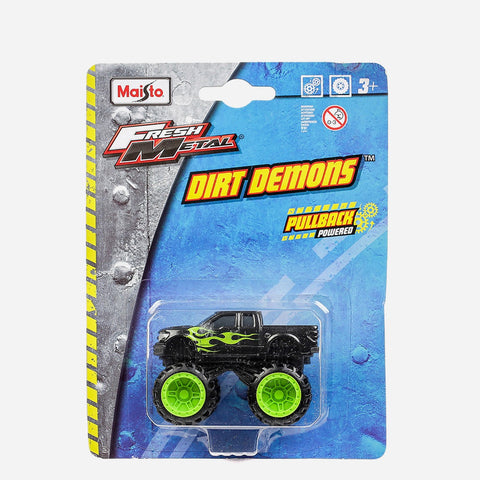 Maisto Fresh Metal Dirt Demons  Black With Green Vehicle Toy For Boys