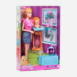 Reaniay Fashion Trend Doll In Pink Top Playset For Kids