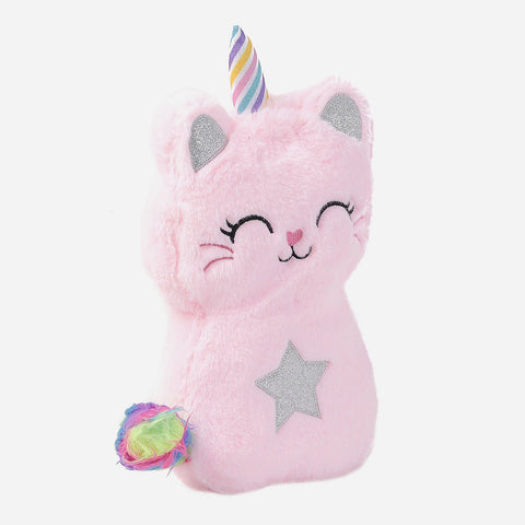 Pink Cat With Gray Star Plush Toy For Girls