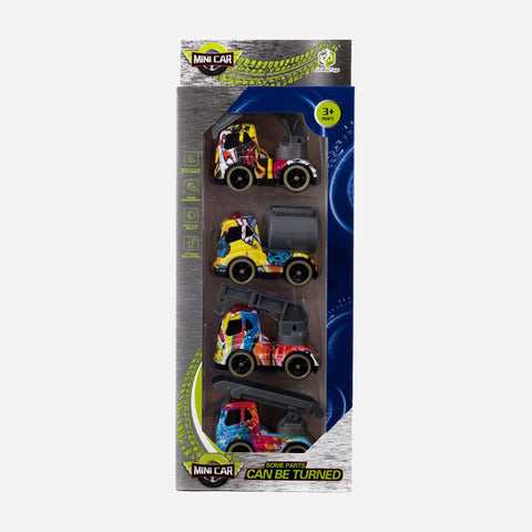 4 Assorted Mini Car Toys For Boys