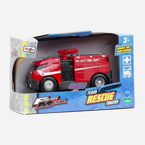 Maisto Fresh Metal Team Rescue Trucks Fire Department (Red) Toy For Boys