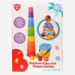 Play Go Rainbow Cups And Shapes Bucket Toy For Toddlers