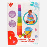 Play Go Rainbow Cups And Shapes Bucket Toy For Toddlers