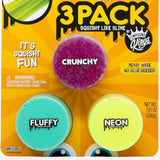 Compound Kings Oddly Satisfying Fluffy, Crunchy And Neon Squishy Like Slime Assorted Trio Pack For Kids