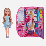 Sparkle Girlz Doll With Sequin Wardrobe Carry Case (Blue) Toy For Girls