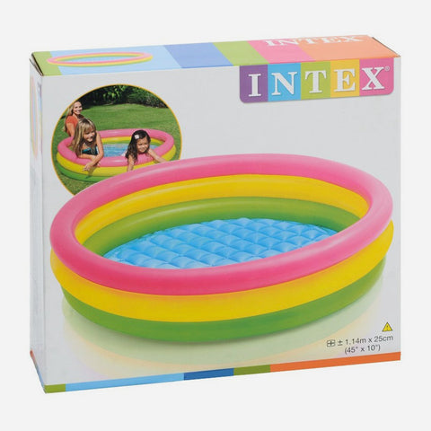 Sunset Glow Pool 3 Ring W Infl Floor Ages 2 Shelf Box