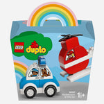 Lego R Duplo R 10957 Fire Helicopter Police Car Age 1 Building Blocks 2021 14Pcs