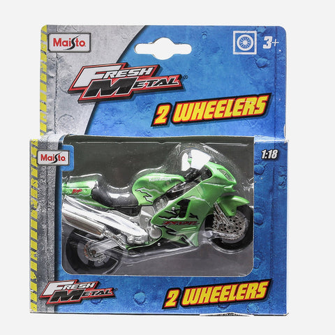 Maisto Fresh Metal 2 Wheelers Kawasaki (Green) Motorcycle Toy For Boys