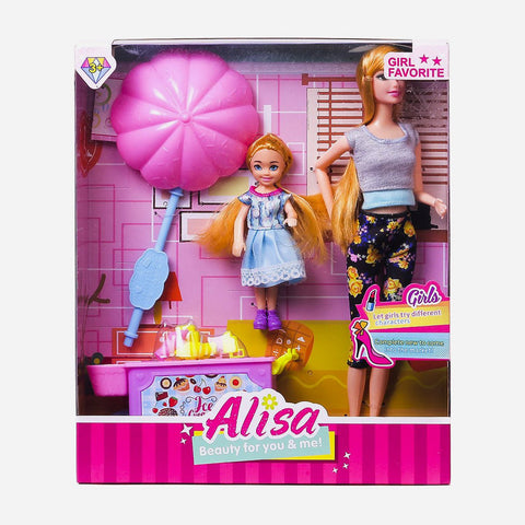 Alisa Beauty For You And Me Doll With Ice Cream Cart Toy For Girls