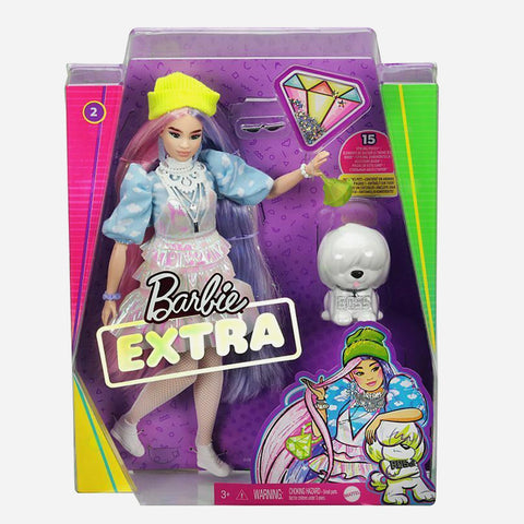 Barbie Fab Barbie Extra Doll - Shimmery Look With Pet Puppy Toy For Girls