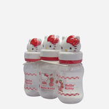 Hello Kitty Feeding Bottle 8oz Wide Neck With Silicone Nipple 3-Pieces / Pack