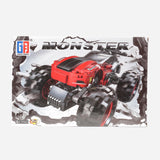 121 Pcs 2In1 Pull Back Blocks Monster Car Red Toy For Boys