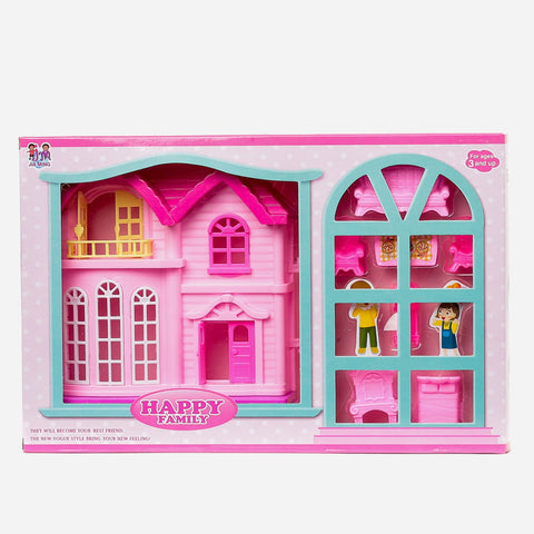 Happy Family Playset (Pink) For Girls