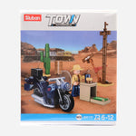 Sluban Town Motorcycle Roadtrip By Motorcycle And Sluban Wwii Allied Antiaircraft Gun Brick Set(Bundle) For Kids