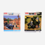 Sluban Town Motorcycle Roadtrip By Motorcycle And Sluban Wwii Allied Antiaircraft Gun Brick Set(Bundle) For Kids