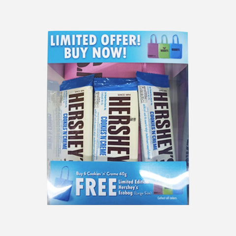 Hershey's Cookies 'n' Creme 40gx6's Free Hershey's Tote Bag