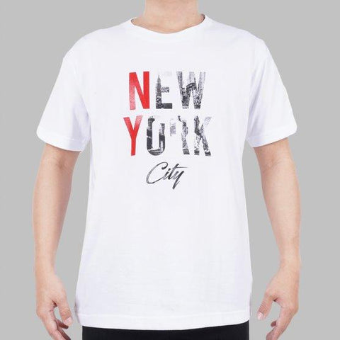 Men's Club Tees Rneck New York City White Tee