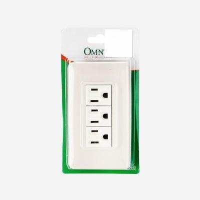 Omni 3-Gang Convenience Outlet w/Ground Plate P3-EG