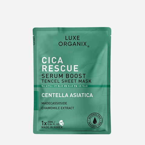 Luxe Organix Cica Rescue Serum Boost Sheet Mask 25Ml