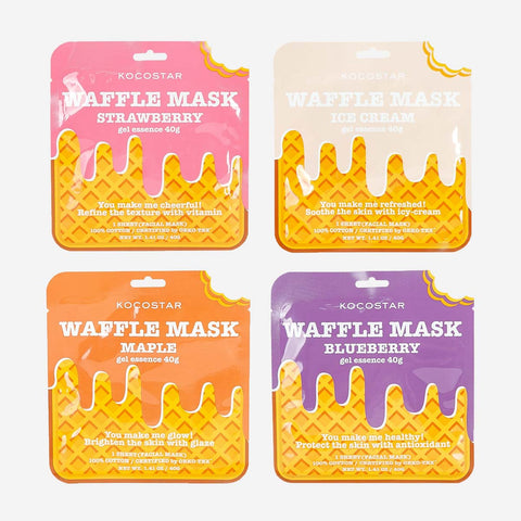 Kocostar 4-Pack Waffle Cotton Face Sheet Mask 40G Set  Assorted