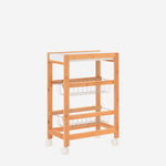 3-Tier Wood and Stainless Steel Shelf - 40x60cm