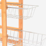 3-Tier Wood and Stainless Steel Shelf - 40x60cm