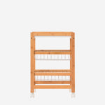 3-Tier Wood and Stainless Steel Shelf - 40x60cm