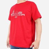 Men's Club Tees Rneck Tokyo Line Art Red